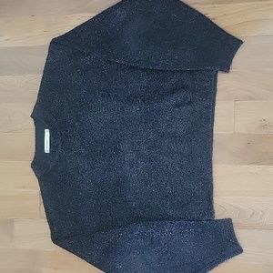 Moussy Metallic Black‎ Sparkley Oversized Sweater Size F